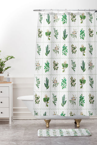 Evanjelina & Co Botanical Collection Pattern 1 Shower Curtain And Mat