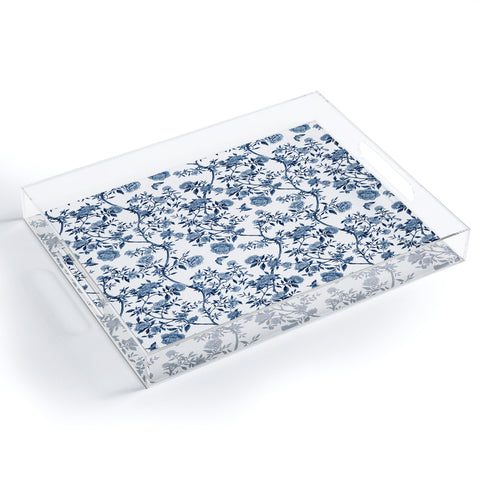 Evanjelina & Co Chinoiserie Classic Blue Acrylic Tray