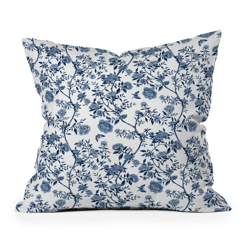 Evanjelina & Co Chinoiserie Classic Blue Outdoor Throw Pillow