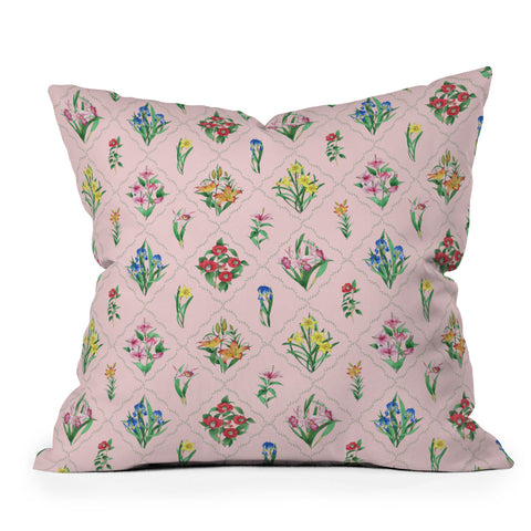 Evanjelina & Co Japanese Collection Pink Outdoor Throw Pillow