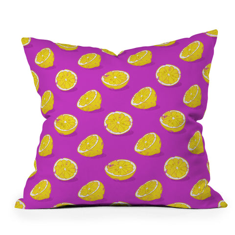 Evgenia Chuvardina Juicy lemon Outdoor Throw Pillow