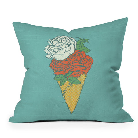 Evgenia Chuvardina Rose ice cream Outdoor Throw Pillow
