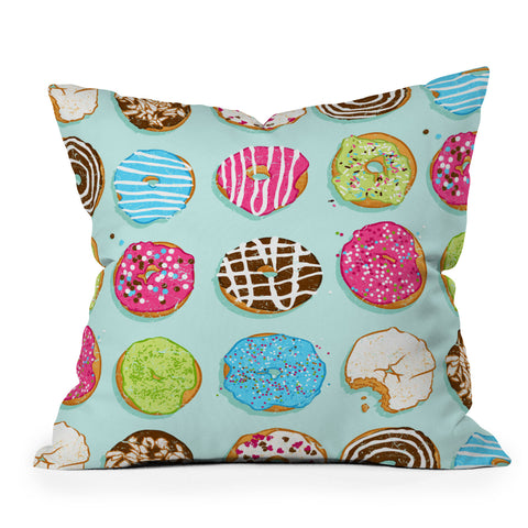 Evgenia Chuvardina Sweet donuts Outdoor Throw Pillow