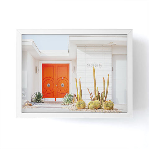 Eye Poetry Photography Orange Door in Palm Springs Framed Mini Art Print