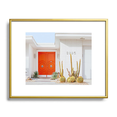 Eye Poetry Photography Orange Door in Palm Springs Metal Framed Art Print