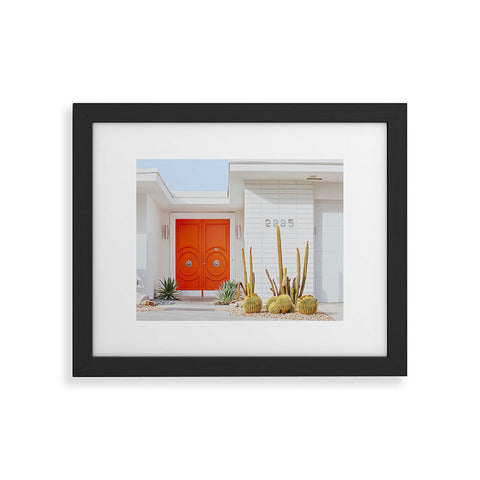 Eye Poetry Photography Orange Door in Palm Springs Framed Art Print
