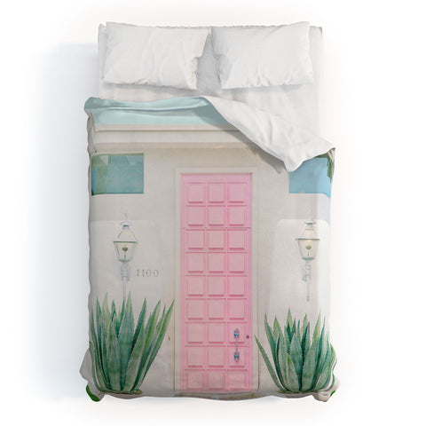 Eye Poetry Photography The Pink Door Palm Springs Duvet Cover