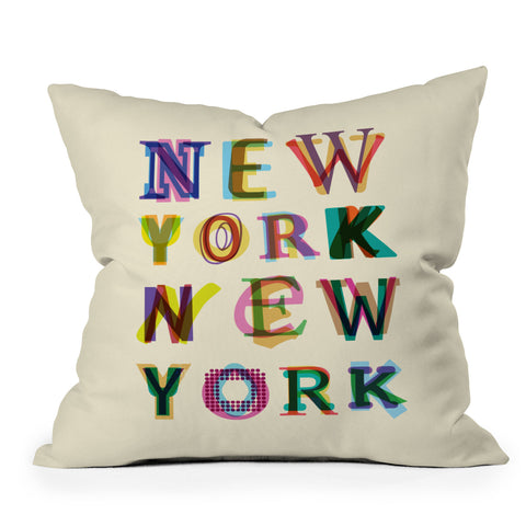 Fimbis New York New York Outdoor Throw Pillow