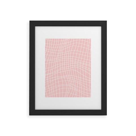 Fimbis Wavy Blush Grid Framed Art Print