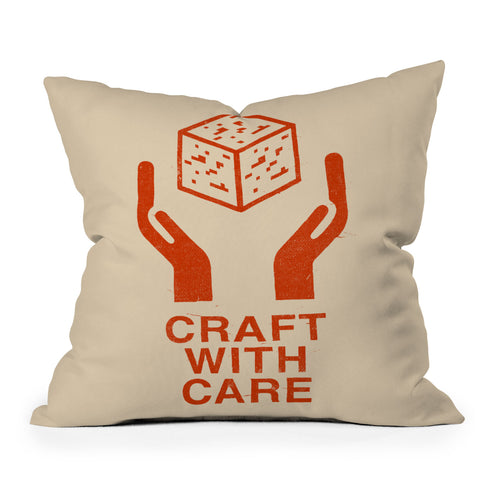 Florent Bodart Craft With Care Outdoor Throw Pillow