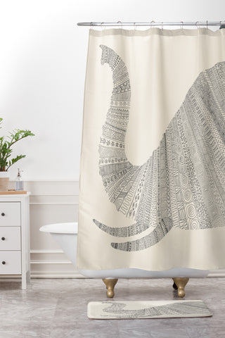 Florent Bodart Elephant Beige Shower Curtain And Mat