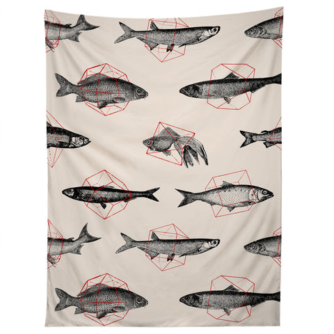 Florent Bodart Fishes In Geometrics Tapestry