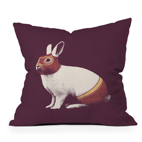 Florent Bodart Rabbit Wrestler Lapin Catcheur Outdoor Throw Pillow