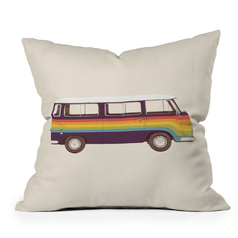 Florent Bodart Van Rainbow Vintage Outdoor Throw Pillow