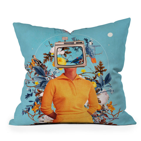 Frank Moth Dont Feed the Monitors with you Outdoor Throw Pillow