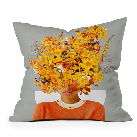 Frank Moth I Saw You Flower in the reflection of my Soul Outdoor Throw Pillow