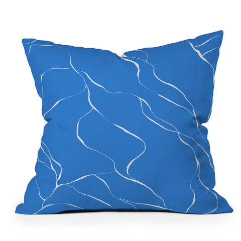 Gabriela Fuente blue line Outdoor Throw Pillow