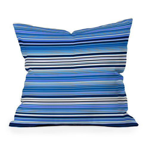 Gabriela Fuente Blue Stripe Outdoor Throw Pillow