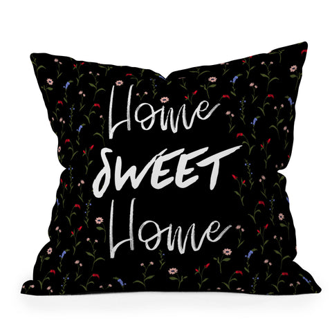 Gabriela Fuente Home sweet home floral Outdoor Throw Pillow