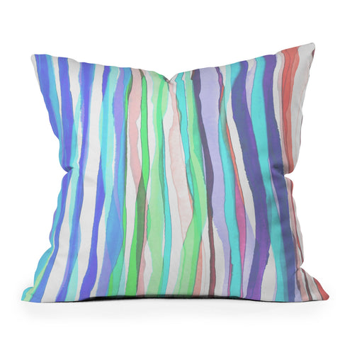 Gabriela Fuente spring stripe Outdoor Throw Pillow
