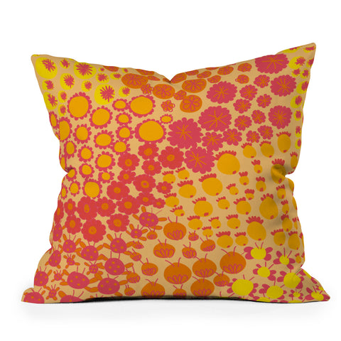 Gabriela Larios Alegra Orange Outdoor Throw Pillow
