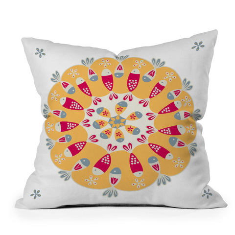 Gabriela Larios Crown Of Fishes Outdoor Throw Pillow