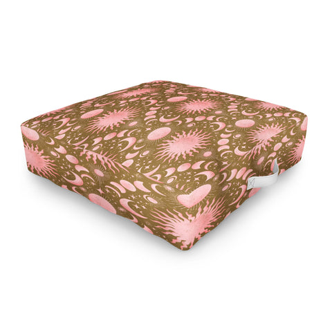 Gabriela Simon Dusty Pink Boho Celestial Outdoor Floor Cushion