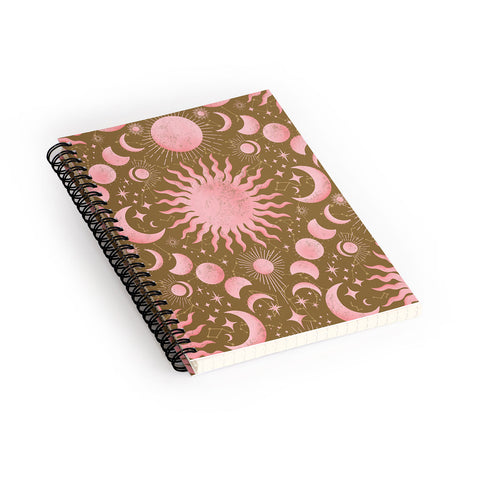 Gabriela Simon Dusty Pink Boho Celestial Spiral Notebook
