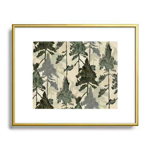 Gabriela Simon Enchanted Watercolor Pine Forest Metal Framed Art Print