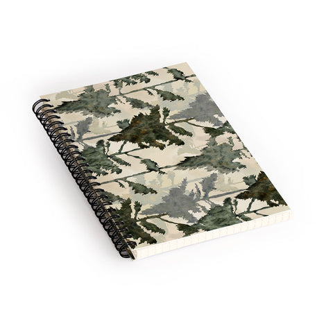 Gabriela Simon Enchanted Watercolor Pine Forest Spiral Notebook