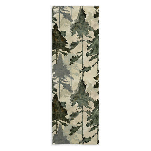 Gabriela Simon Enchanted Watercolor Pine Forest Yoga Towel