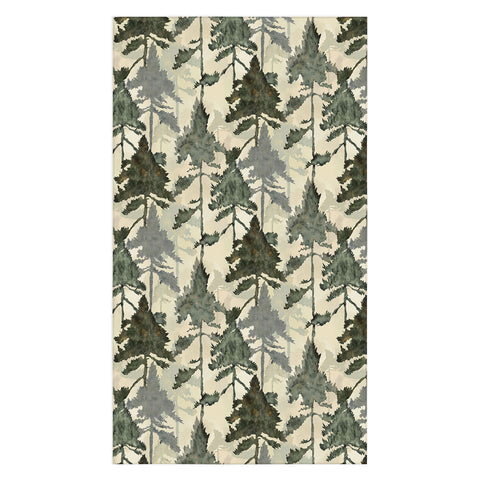 Gabriela Simon Enchanted Watercolor Pine Forest Tablecloth