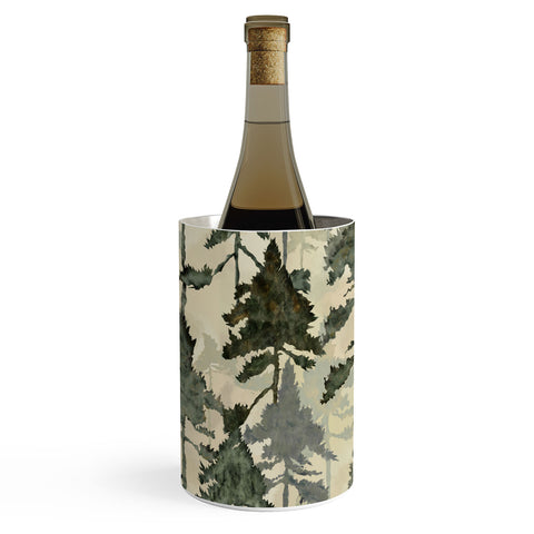 Gabriela Simon Enchanted Watercolor Pine Forest Wine Chiller
