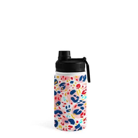 Gabriela Simon Painted Abstract Leopard Print Water Bottle
