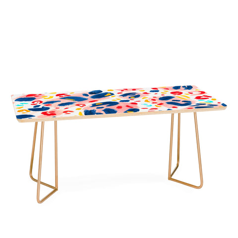Gabriela Simon Painted Abstract Leopard Print Coffee Table