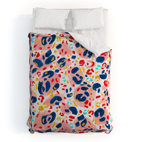 Gabriela Simon Painted Abstract Leopard Print Comforter