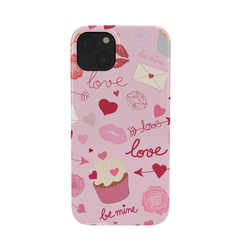 Gabriela Simon Pink valentines Day with Kisses Phone Case