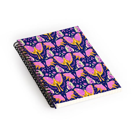 Gabriela Simon Purple Violet Luna Moths Spiral Notebook