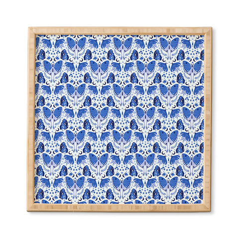 Gabriela Simon Vintage Blue Moths Framed Wall Art