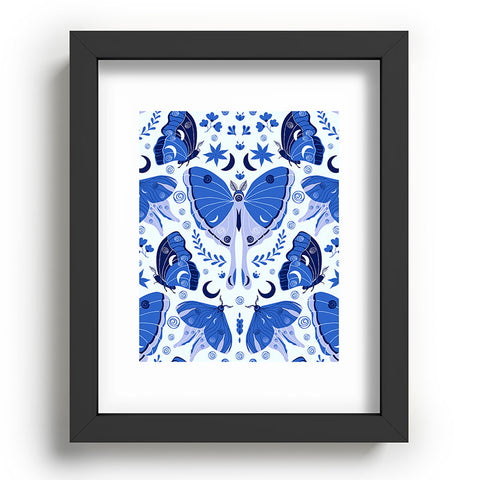 Gabriela Simon Vintage Blue Moths Recessed Framing Rectangle