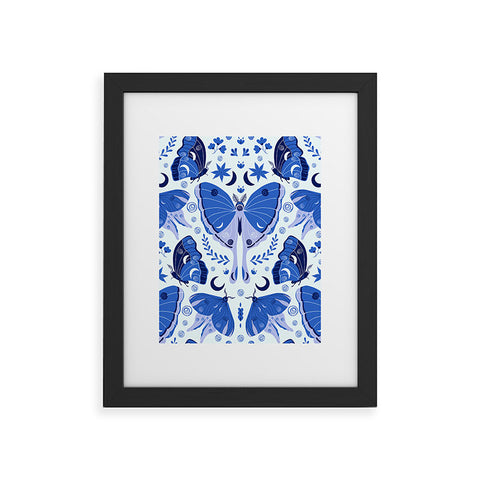 Gabriela Simon Vintage Blue Moths Framed Art Print