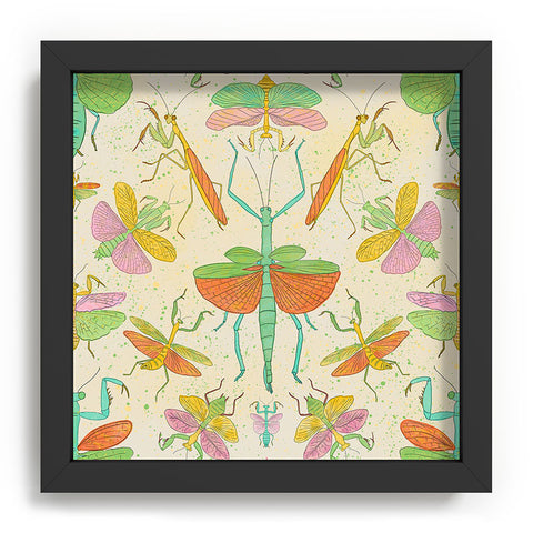 Gabriela Simon Whimsical Praying Mantis Retro Recessed Framing Square