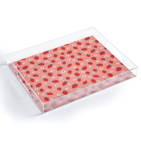 Gabriela Simon Wild Strawberries Red Acrylic Tray