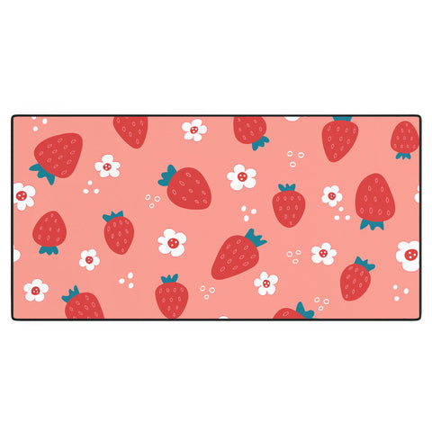 Gabriela Simon Wild Strawberries Red Desk Mat