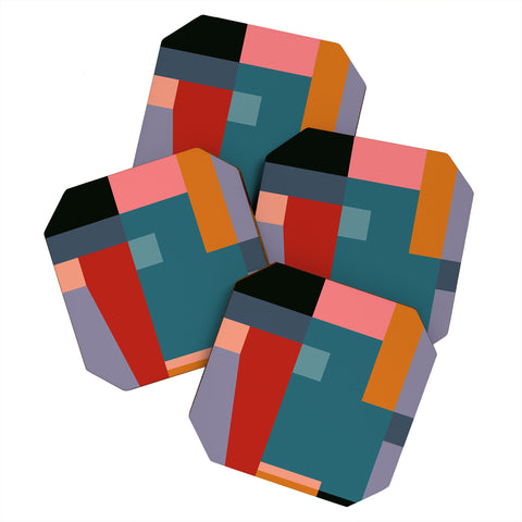 Gaite geometric abstract 252 Coaster Set