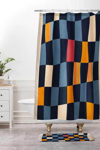 Gaite Geometric Abstraction 238 Shower Curtain And Mat