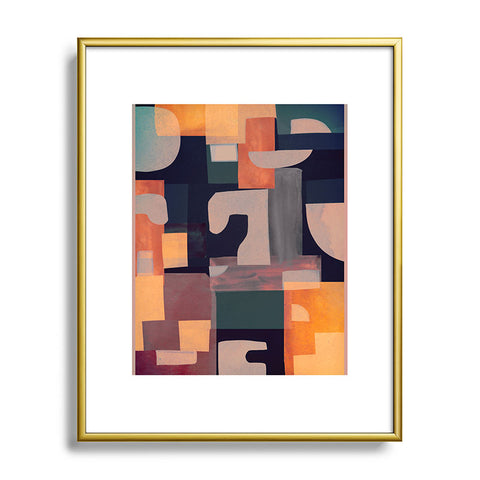 Gaite Geometric Collage 4 Metal Framed Art Print