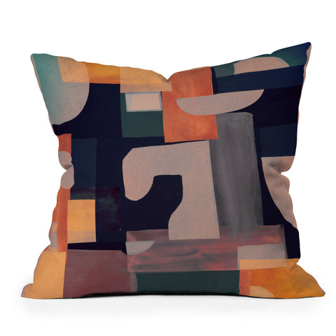 Gaite Geometric Collage 4 Outdoor Throw Pillow