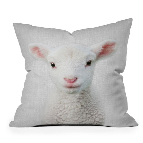 Gal Design Lamb Colorful Outdoor Throw Pillow