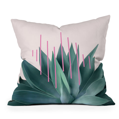 Gale Switzer Agave Geometrics II pink Outdoor Throw Pillow